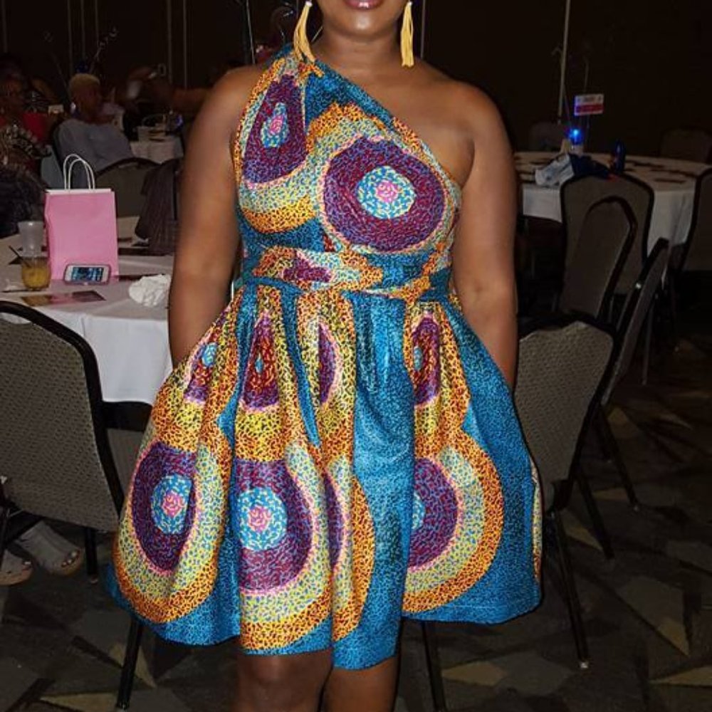 Custom made African print dress